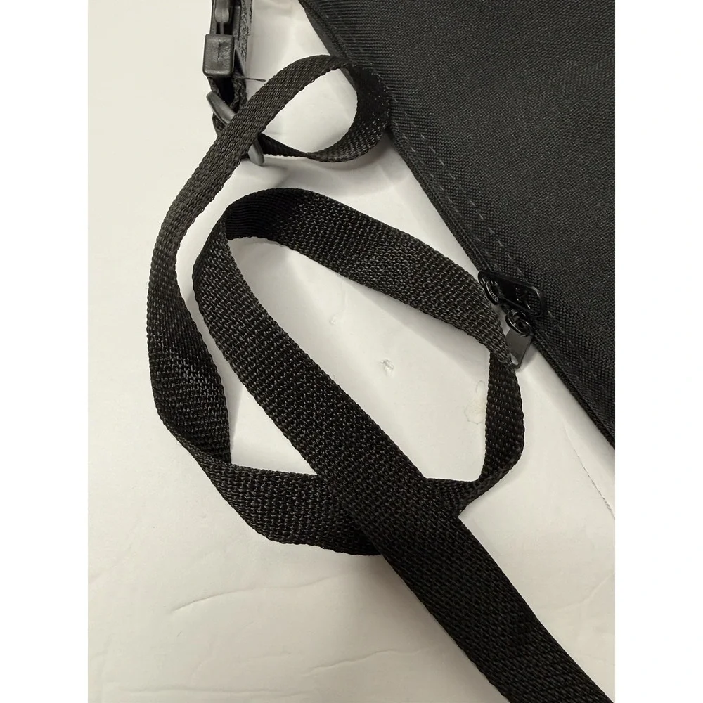 Cabelas Sports Bag Black Fishing Hunting Thick Sides One Pocket Pouch Zip Buckle